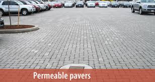 These pavers allow storm water to percolate through and fill water basins for toilet use