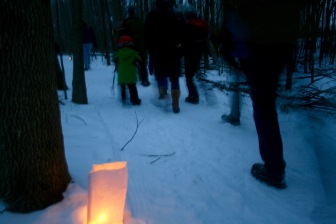 Candle-light hike at Winter Carnival