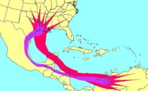 Ruby-Throated Hummingbird Migration routes