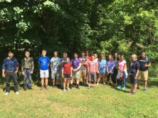 Chesterton Academy students on retreat and ready to take a faith and ecology hike with Laudato Si' Project