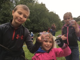 Catching insects as part of family retreat weekend